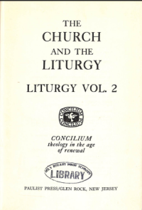 Image of The Church and the Liturgy: Liturgy Vol. 2
